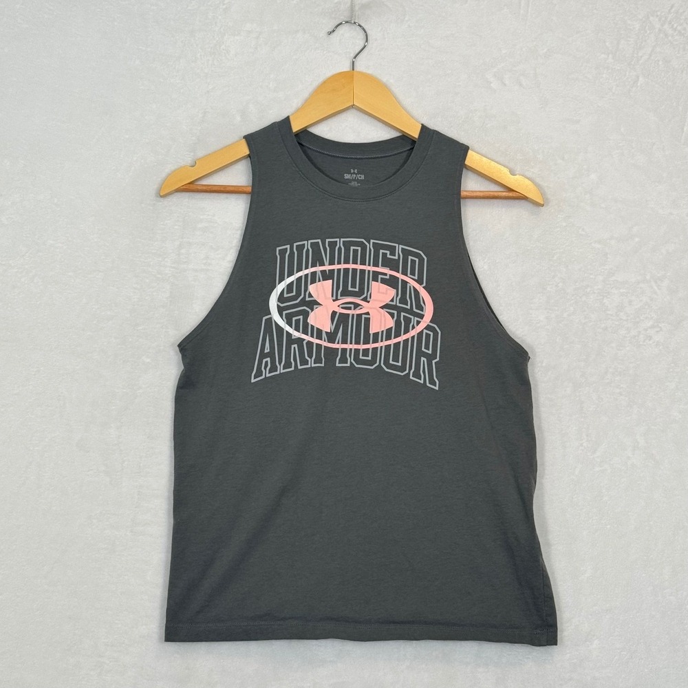 Under Armour Gray Graphic Muscle Tank Top Small‎